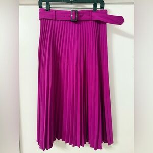 Ann Taylor Vibrant Magenta A-Line Midi Skirt
